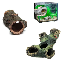 ACCURACY Aquarium Hollow Tree Tunnel Cave Ornament Fish Shrimp Turtle Hiding Shelter Fish Tank Decor
