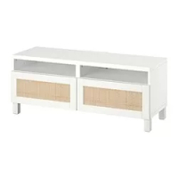 meja TV dengan laci, putih/Studsviken/Stubbarp putih, 120x42x48 cm