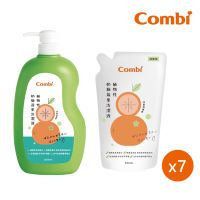 【Combi】箱購 植物性奶瓶蔬果洗潔液(1瓶1000ml+7補充包800ml)