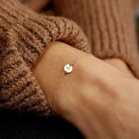 KINFOLK Gold Color Letter Bracelet &amp; Bangle For Women Adjustable Name Bracelets Jewelry Female Gift Pulseras Mujer Jewelr