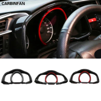 Central Steering Wheel Dashboard Decorative Cover Carbon Fiber Stylings For Honda FIT JAZZ GK5 3rd 2014 2015 2016 2017 2018 2019