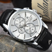 2024 MAURICE LACROIX Watch Ben Tao Series Three-eye Chronograph Fashion Casual Luxury Leather Men’s Watch Relogios Masculinos