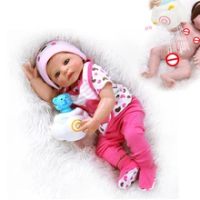NPK 55 Cm Full Body Silikon Vinyl Bayi Reborn Boneka Bayi Gadis Manis Mainan Mandi Shower Boneka Anatomi Yang Benar