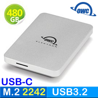 OWC 480GB SSD隨身碟 M.2 2242 SSD  金屬外殼IP67防水防塵-USB-C-Envoy Pro Elektron