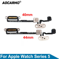 Aocarmo For Apple Watch Series 5 40mm Series5 44mm Power On Off Flex Cable With Micphone And Rotation Shaft Replacement Parts