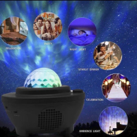 ￼LAMPU PROYEKTOR DENGAN SPEAKER LANGIT MALAM BINTANG 2IN1 GALAXY NEBULA LAMP STARRY PROJECTOR LIGHT 