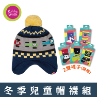 【Dabbakids】護耳針織帽+兒童襪x2雙(顏色隨機)