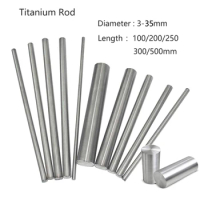 1pcs Grade2 Titanium Bar Metal Rod Diameter 2mm-35mm Length 100-500mm For Manufacturing Gas Turbine