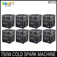 8Pcs 750W Cold Sparkler Fountain Machine DMX Remote Control Wedding Effect Machine Dj Bar Disco Wedding Party Ti Spark Powder