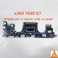 Laptop Motherboard M16064-601 LA-J442P FOR HP x360 1030 G7 WITH i7-10610U 16GB RAM Fully Tested and Works Perfectly