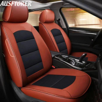 Cowhide &amp; PVC Leather Automobiles Seat Covers for Subaru XV 2018 2020 2015 Custom Seat Cover Sets Protectors Cushion Accessories