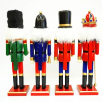 Handcrafted Wooden Nutcracker Puppet Soldier Decoration - Creative Ornament Gift for Home