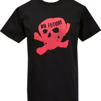 Mens Seditionaries T-Shirt No Future Chaos Skull Original Punk Rock 1977 Luxury Brand Retro Oversize