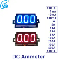 YB20C DC Ammeter DC 0-10A 20A 30A 50A 100A 500A DC Current Meter LED Digital Ampere Meter Amp Panel Meter Supply Volt DC 3.5-30V