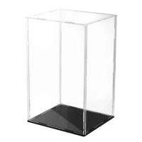 Black Base Clear Acrylic Display Dustproof Model Toy Show Box Showcase for Action Figures Toys Collectibles