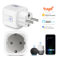 Tuya/Homekit Smart Socket EU16A Wifi Smart Plug With Power Monitoring Smart Life APP Control Support Google Assistant Alexa