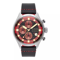 CCCP Jam Tangan Pria CCCP Comrade CP-7100-01 Chronograph Dual Tone Dial Black Leather Strap