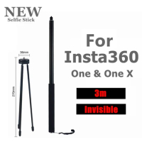 3.0m Invisible Rod For Insta 360 X4 ONE R RS &amp; One X2 X3 Camera Selfie Stick Monopod For Insta360 Bullet Time Tripod Accessories