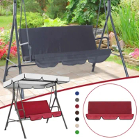 Outdoor Swing Cover Outdoor 3 Seater Swing Chair Cushion Waterproof Sunscreen Swing Seat Dust Cover For Porch Patio Garden