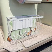 電動三輪車免打孔側邊磁啜收納籃三輪車鐵皮收納筐雨遮收納置物架