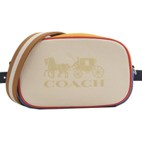 【COACH】限定款 大馬車LOGO雙背帶三用腰包相機包斜背包(白)