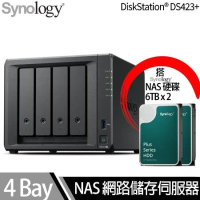 Synology群暉科技 DS423+ NAS 搭 Synology HAT3300 Plus系列 6TB NAS專用硬碟 x 2