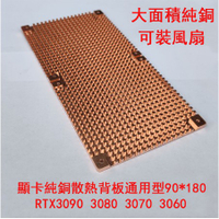 《現貨-通用》RTX3090 背板 純銅 散熱片 挖礦3060 3080 顯卡 散熱器 輔助 顯存 散熱