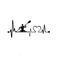 14.5cm*6cm Personality Heartbeat Lifeline Kayak Fashion Creative Car Stickers S2-0406