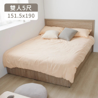 完美主義 Kim日系無印風窄框雙人5尺床架兩件組(雙人5尺/雙人床/床頭片/無床墊)