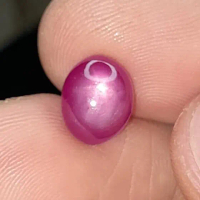 Natural Ruby Star Dim: 8.7 x 7 x 5 mm 3.55Ct Pink Soft Birma Color Oval Cabochon Code A414