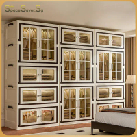 SpaceSaver.SG L65cm 3/4 Layers Foldable Wardrobe Thickened Clothes Storage Cabinet Bedroom Stackable