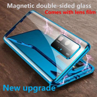 With Lens Protection Cover For VIVO Y78 Y72 Y75 Y76 Y77 Y33s Y33T Y30 Y36 4G 5G Magnetic Double Sided Glass Cover Phone Cases