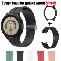 20mm Silicone Strap+Case for Samsung Galaxy Watch 5 Pro 45mm Magnetic Band PC Case for Galaxy Watch 5 40mm 44mm Watch 5 Pro