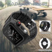 For Apple Watch Series 5 4 3 2 1 Waterproof Case with Silicone Watchband for iWatch 44/40/42/38MM Bracelet Strap Shockproof Cove