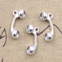 12pcs Charms Telephone Phone 24x9x8mm Antique Silver Color Pendants DIY Crafts Making Findings Handmade Tibetan Jewelry