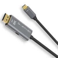 USB C to DisplayPort 1.4 8K Cable With USB-C PD 8K@60Hz 4K@144Hz Thunderbolt 3 to DisplayPort For Macbook Pro 2020 For Dell Xps