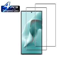 2/4Pcs Tempered Glass For Samsung Galaxy S22 S23 Plus Ultra S21 Ultra Curved Anti Scratch Screen Protector Glass