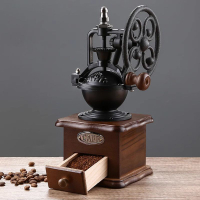 【免運】開發票 手搖磨豆機 摩天輪磨豆機復古風老式咖啡機家用手搖磨豆機手動咖啡豆研磨器