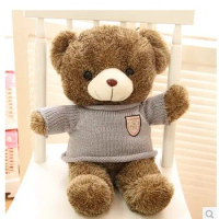 Stuffed animal Teddy bear stripes sweater teddy bear about 23 inch plush toy 60 cm bear throw pillow doll wb528