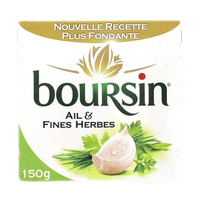 法國布爾辛大蒜奶油乳酪150克Boursin Garlic &amp; Fine Herbs，適合抹醬及製作白醬
