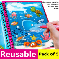 Coloring Books Painting Toy Magic Water Drawing Books Toddler Graffiti Toy DIY Craft Toys For Children Gifts