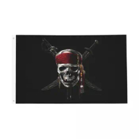 Pirate Of Caribbean Jolly Roger Flags Double Sided Outdoor Banner Polyester Hanging Decoration