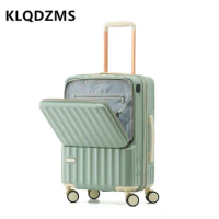 KLQDZMS Luggage Travel Bag 20 Inch Front Opening Laptop Boarding Case 24" PC Trolley Case Universal Wheel Rolling Suitcase