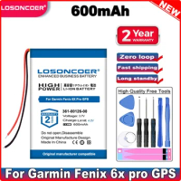 LOSONCOER 600mAh 361-00126-00 Battery For Garmin Fenix 6X Pro And Fenix 6X Solar, Tactix Delta,Watch Battery