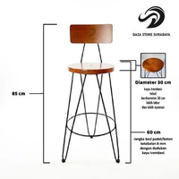 SKY - kursi besi sandaran T 75cm / 60 / 50 / kursi cafe / kursi estetik / kursi lab / bangku / kursi
