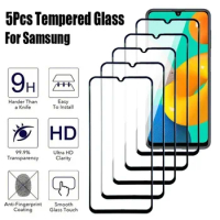 5Pcs Full Tempered Glass For Samsung Galaxy A02 A12 A22 A32 A42 A52 A72 Screen Protector M02 M12 M22 M32 M42 M52 M62 Glass Film