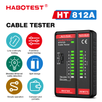 Cable Tester, HABOTEST HT812A/HM100, Network Cable Tester, RJ11 RJ45 Dual-use Tester, LED Status Dis
