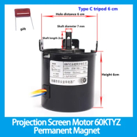 220V 25W Projection Screen Motor 60KTYZ Permanent Magnet Synchronous Round Electric Silver Screen Cloth Lifting Motor