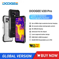 DOOGEE V20 Pro 5G Rugged Smartphones 12GB+256GB 6.43 Inch 2K AMOLED Display Phones Thermal Imaging Resolution 64MP Camera NFC