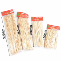 Set of bamboo skewers for barbecue, wooden fruit fountain sticks, party buffet food, disposable barbecue skewers, 48PCs